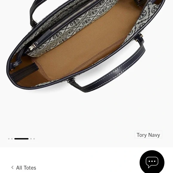 Tory Burch Navy and Gray Tote Bag - Picture 3 of 9